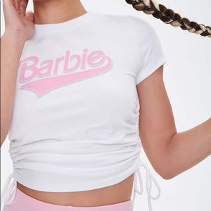 NWT Side Drawstring Barbie Logo Tee **TOP ONLY**